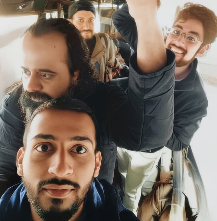 AP in a bus with learning camp students