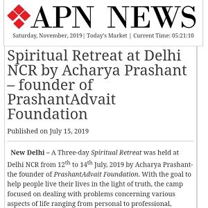 Spiritual Retreat at Delhi NCR by Acharya Prashant – founder of PrashantAdvait Foundation