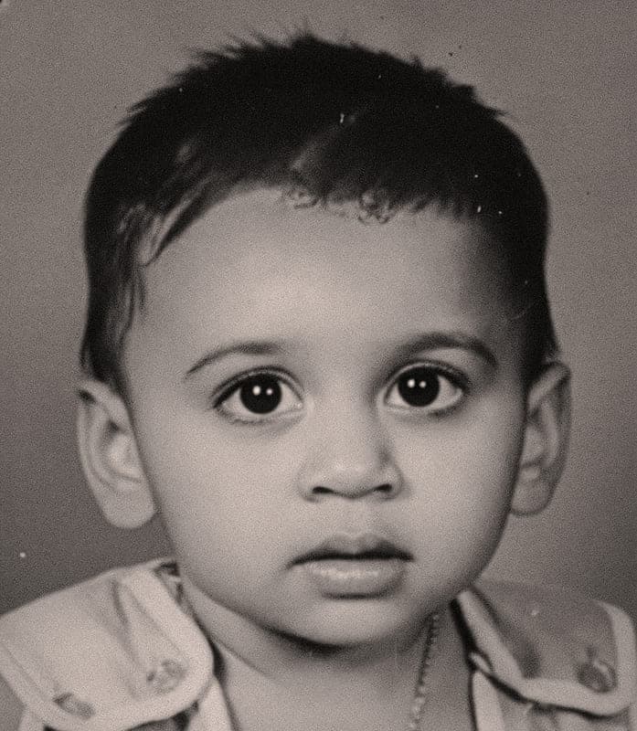 A childhood photograph of Prashant