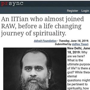 An IITian who almost joined RAW, before a life changing journey of spirituality.